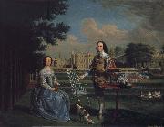 Edward Haytley Sir Roger and Lady Bradshaigh of Haigh Hall,Landscaskire oil painting